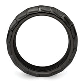 Edward Mirell Black Ti Polished Faceted Edges 8mm Ring